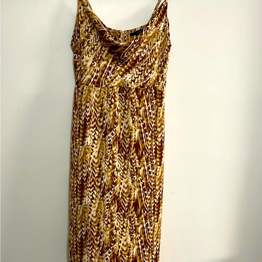 Forever 21 Brown Patterned Midi Dress